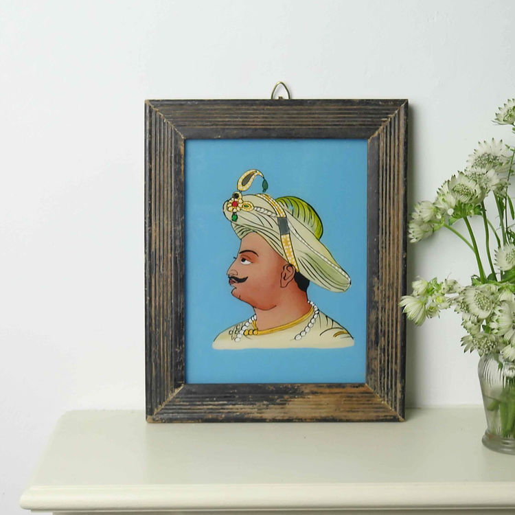 MAHARAJA Indian glass painting