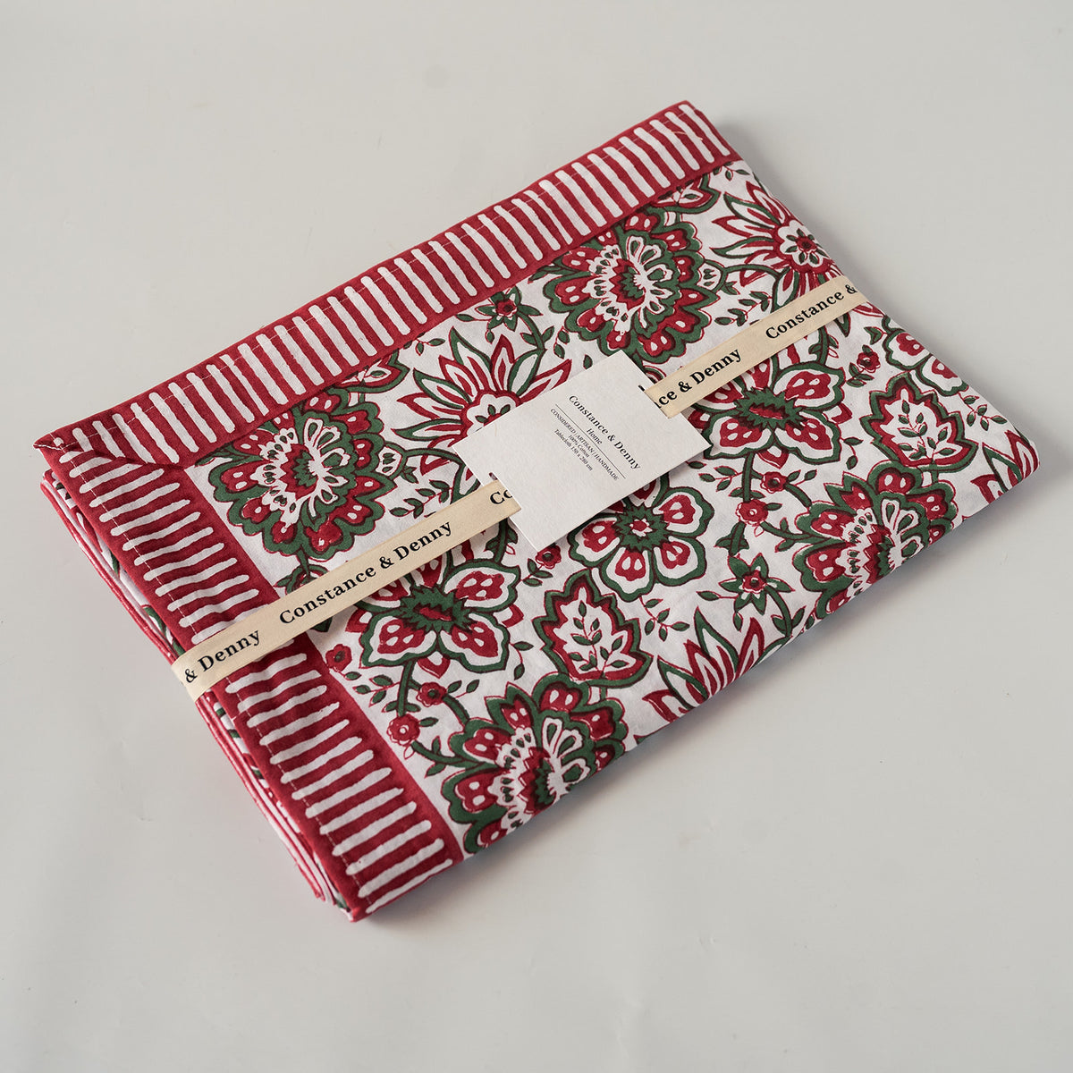 MEADOW-hand-block-printed-tablecloth-red-detail-FOLDED