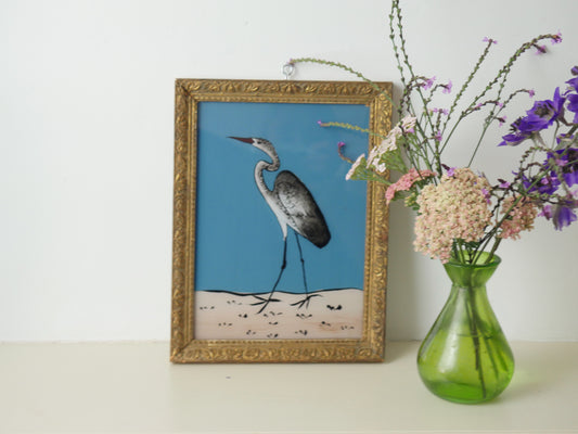 STORK Indian glass painting