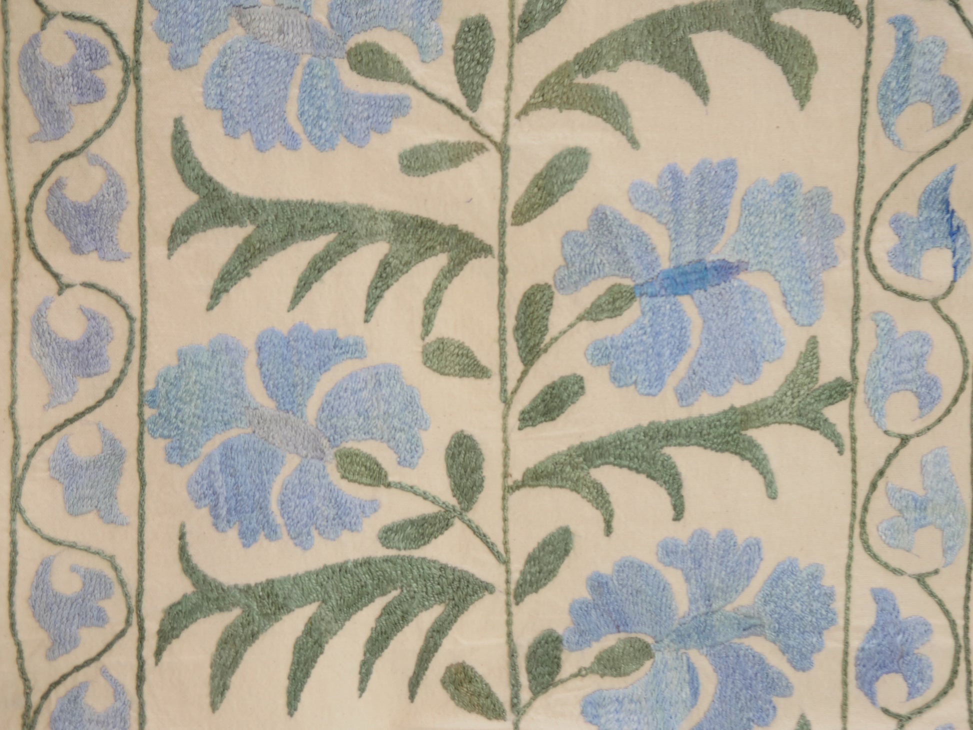 PALE BLUE  suzani runner  