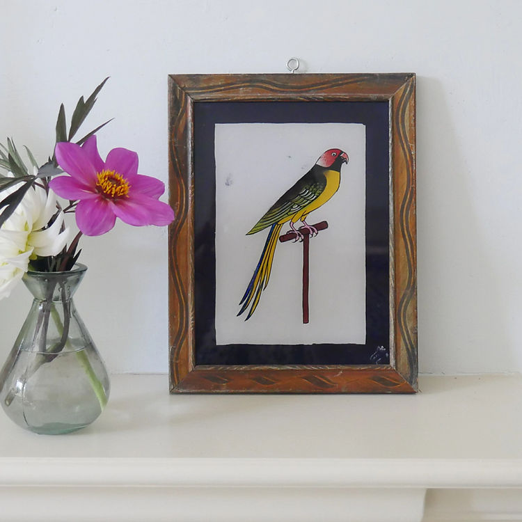 PARROT Indian glass painting