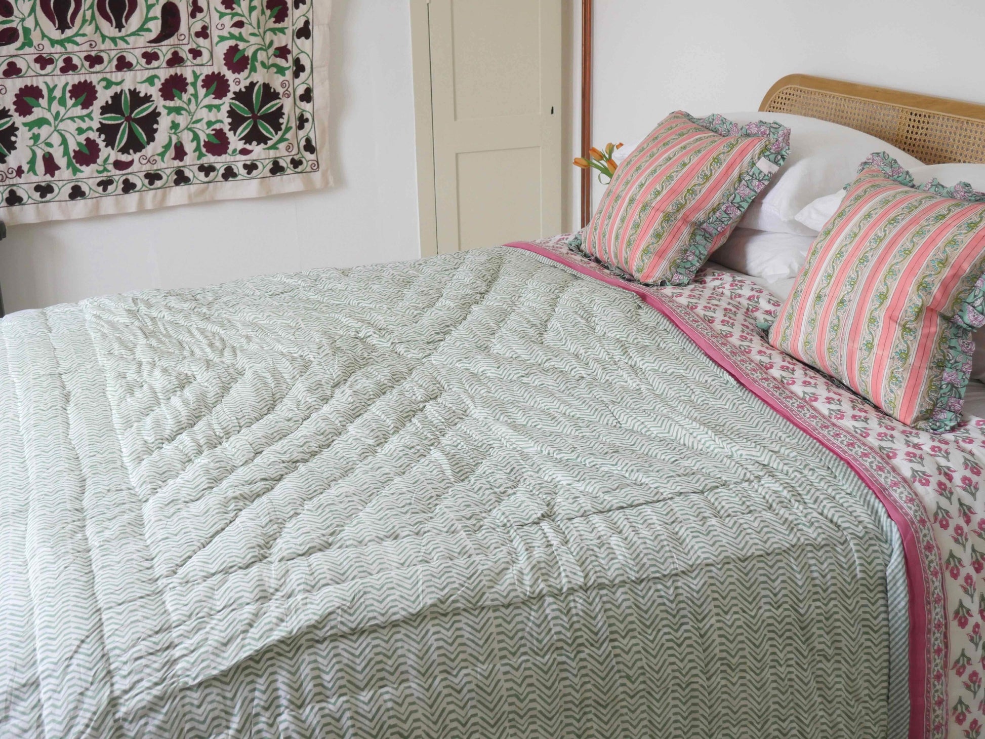 PETAL hand block printed Quilt