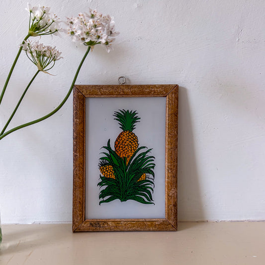 PINEAPPLE TREE INDIAN GLASS PAINTING