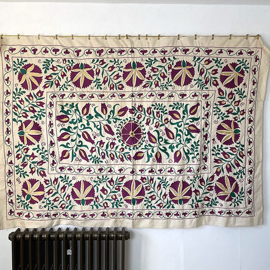 PURPLE, EMERALD AND GOLD vintage suzani