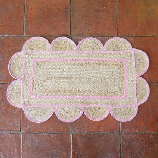 ROSE scalloped jute floor mat