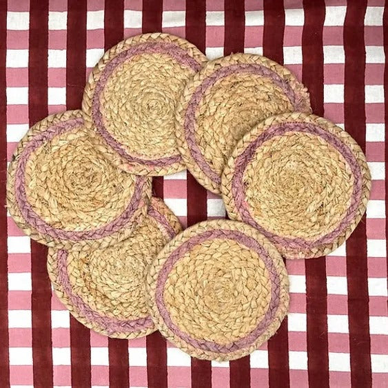 ROSE set of 6 hand woven mats