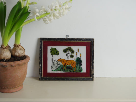 reverse painting
hand painted
glass painting
TIGER 