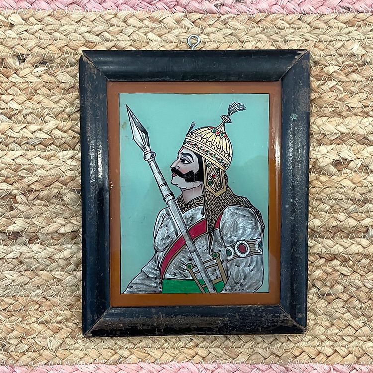 WEAPON MAN Indian glass painting