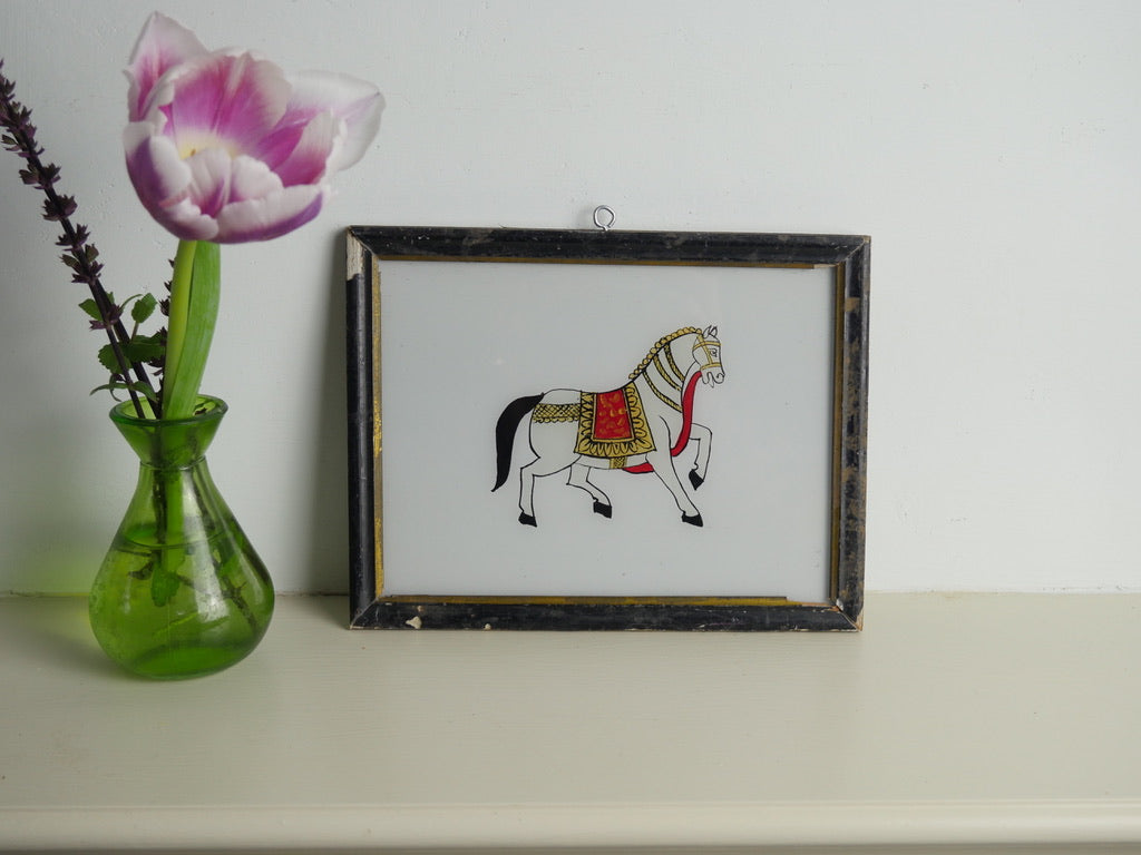 WHITE HORSE
indian paintings
glass painting
hand painted