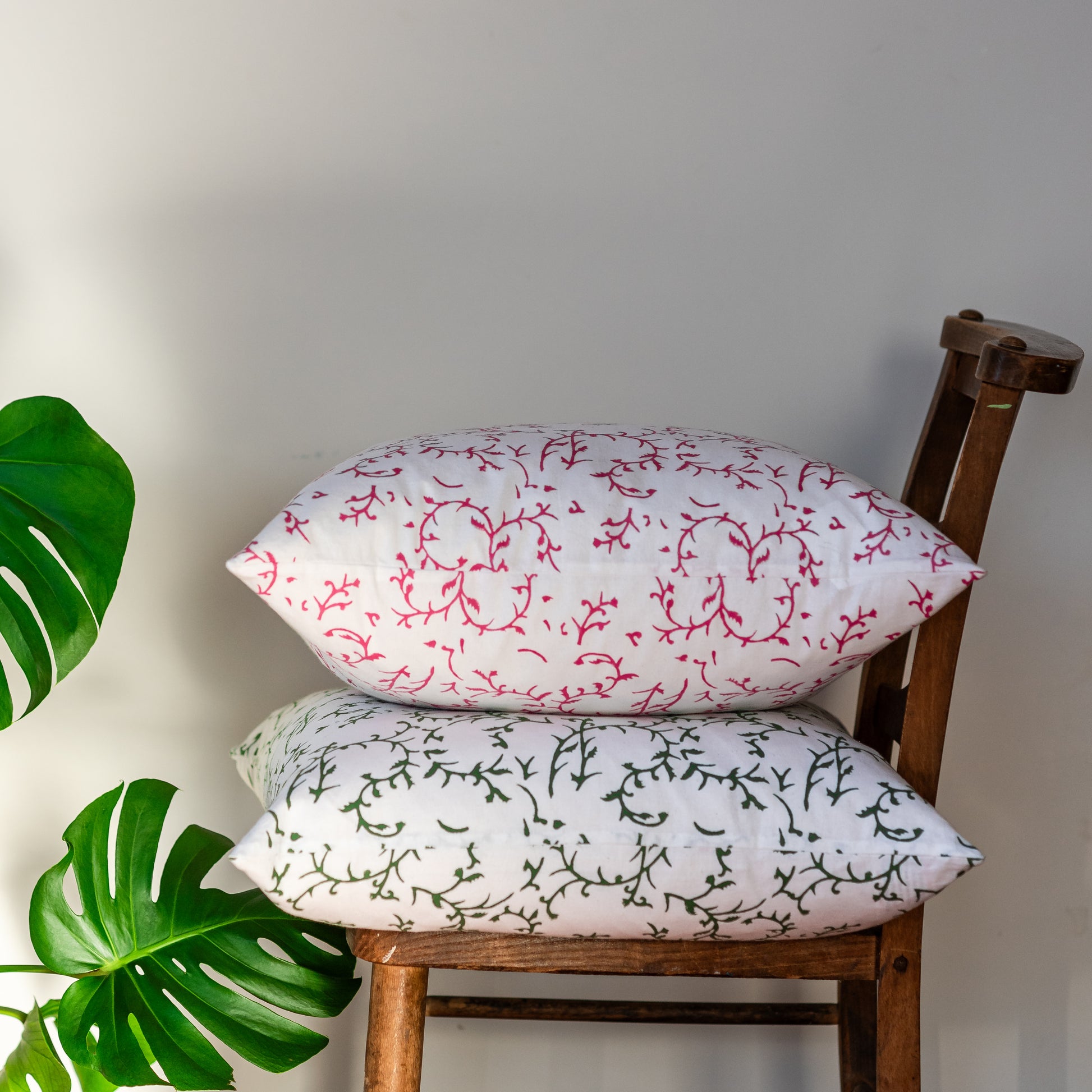 constance-and-denny-block-printed-floral-cotton-pink-green-cushion