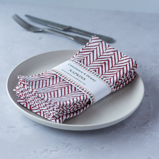 chevron-napkins-block-printed-cherry-set