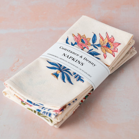 INDIGO STEM set of 4 cotton napkins