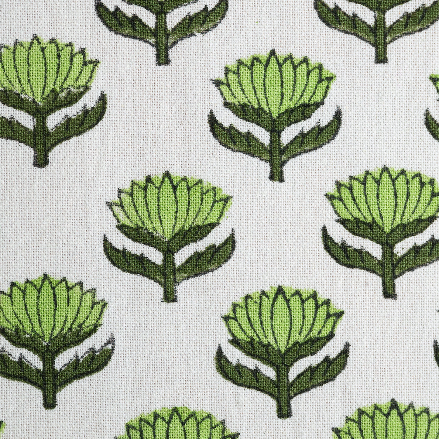 Pattern of green leaves on a white background