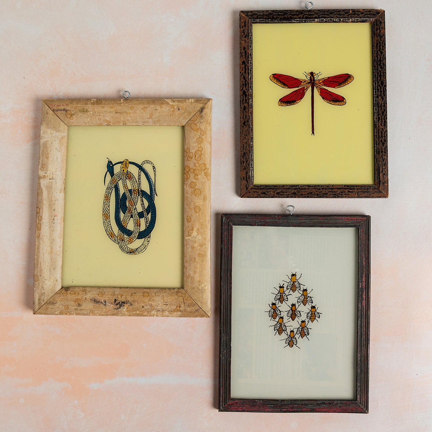 Medium Indian Glass Painting Collection x 3