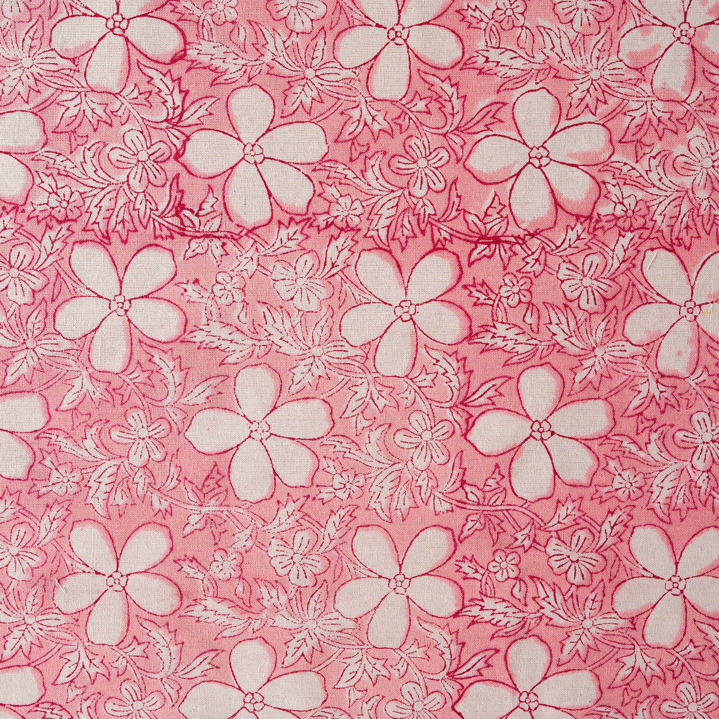Floral pattern with white flowers on a pink background