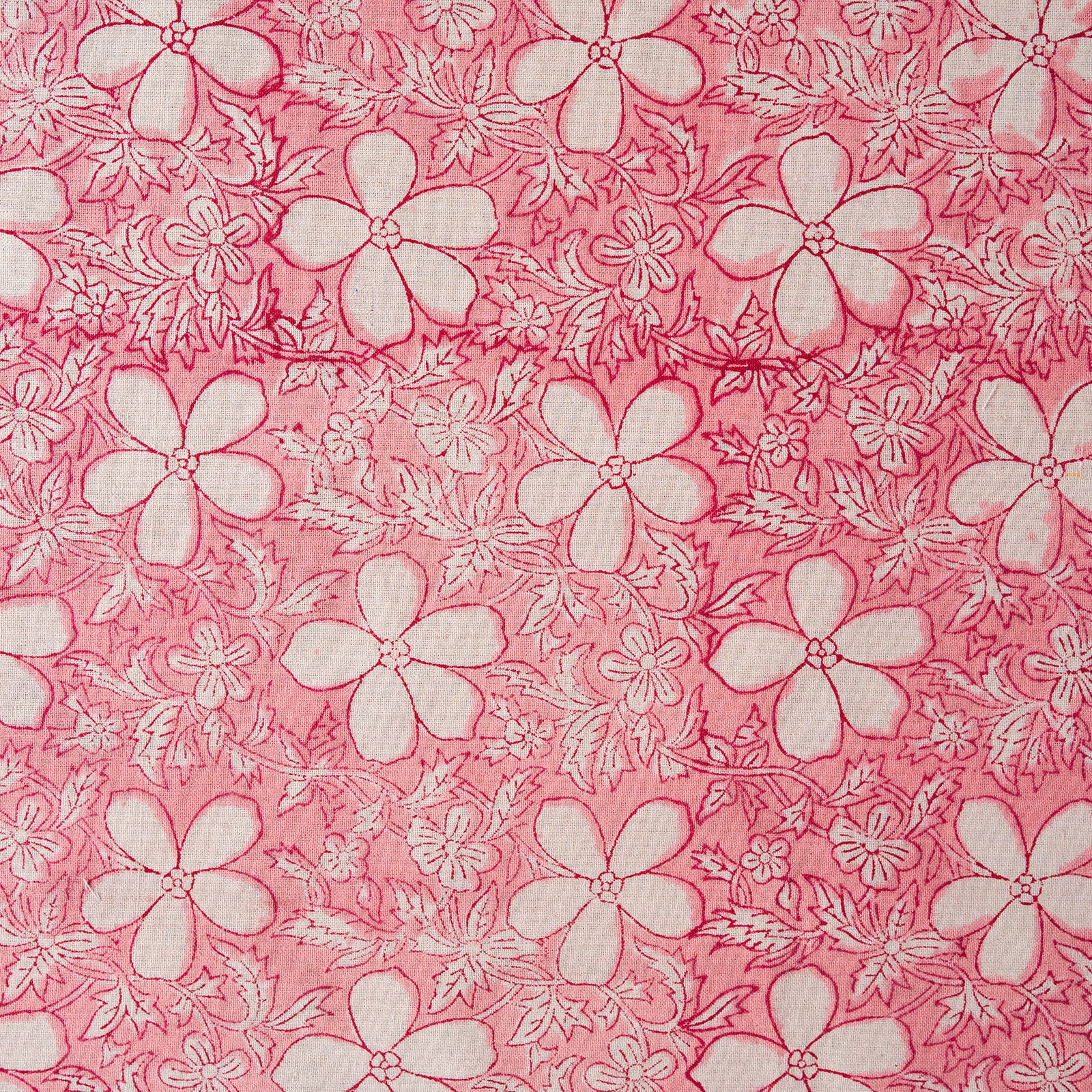 Floral pattern with white flowers on a pink background