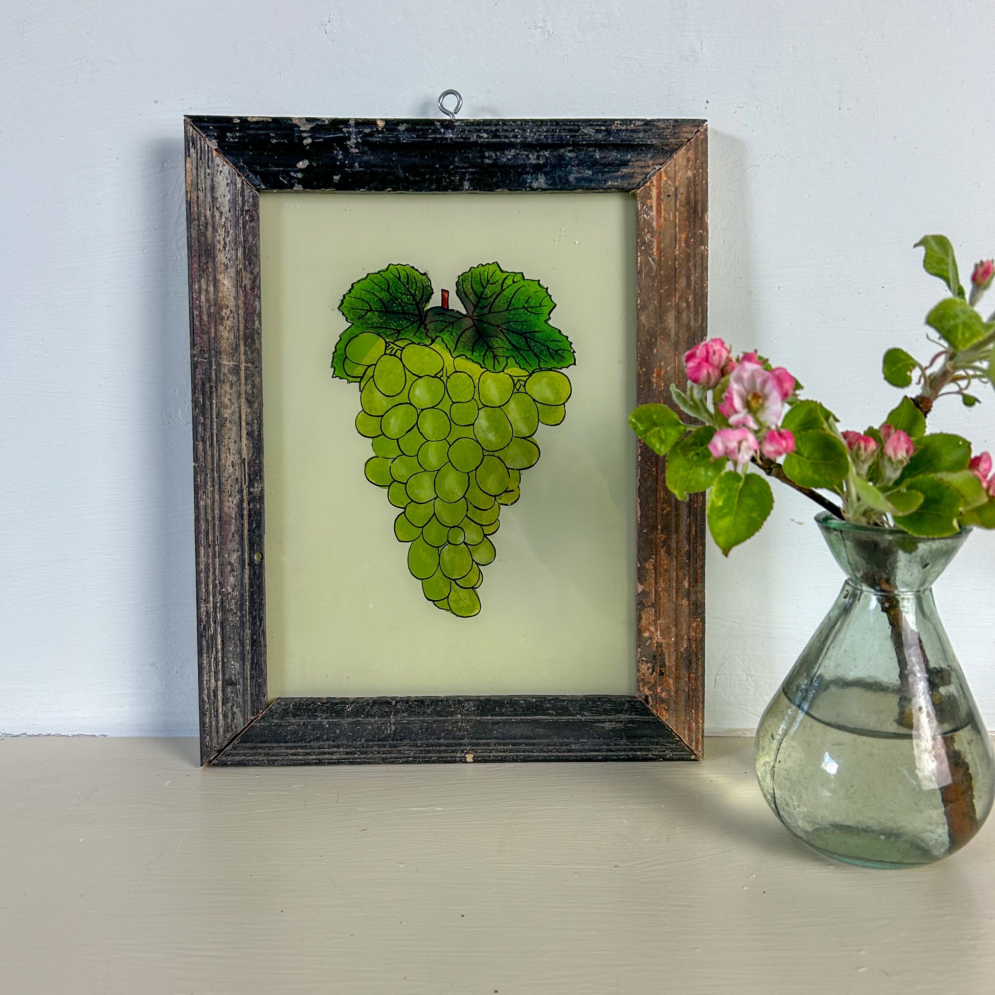constance-and-denny-indian-reverse-glass-painting-boxed-packaging-hand-painted-artisan-gallery-walll-display-art-grapes