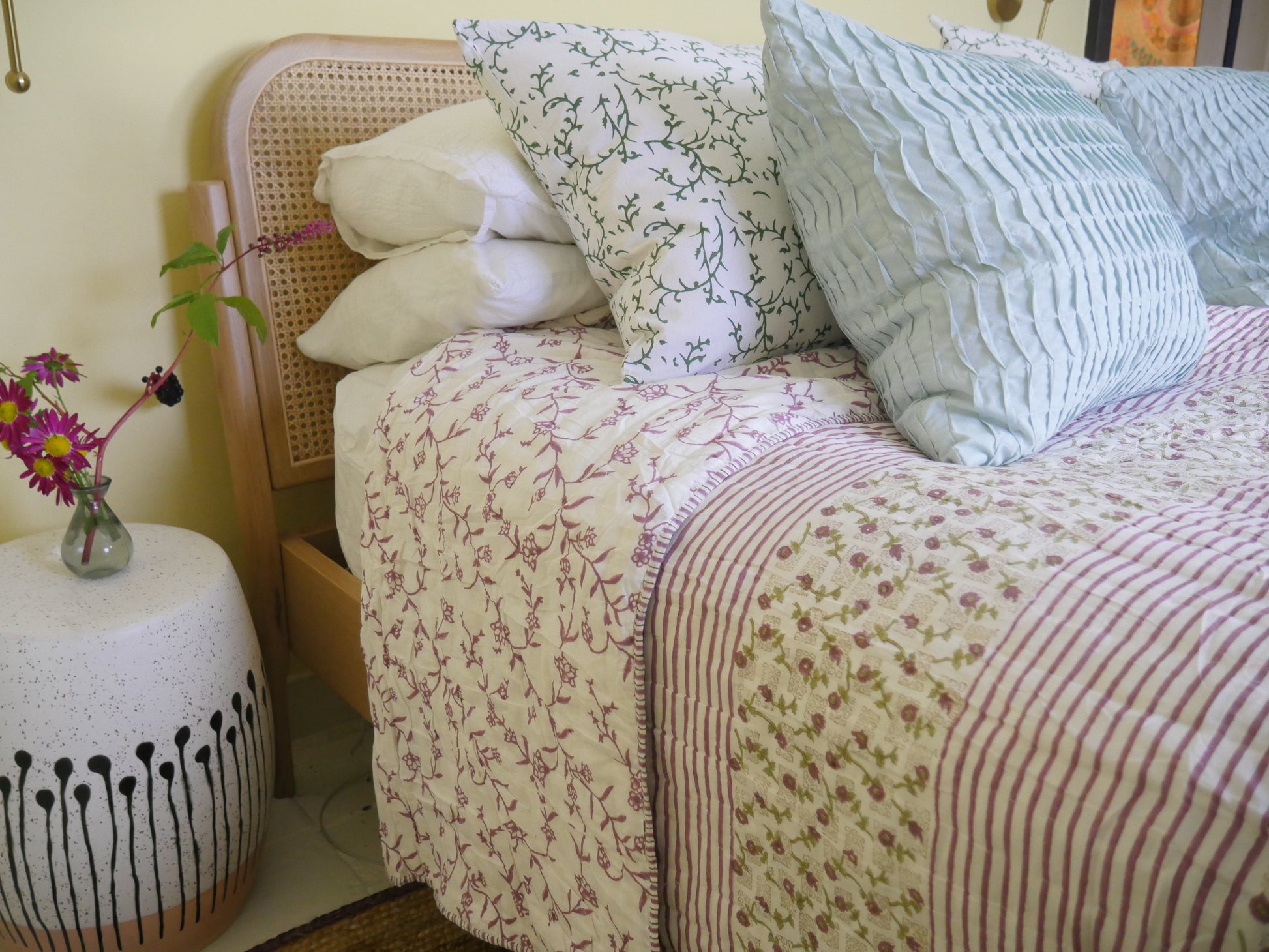 constance-and-denny-quilt-block-printed-flowers-and-stripes-edge-bed-cushions