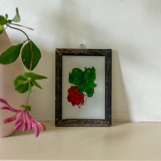 constance-and-denny-indian-reverse-glass-painting-boxed-packaging-hand-painted-artisan-gallery-walll-display-art-radish-bunch