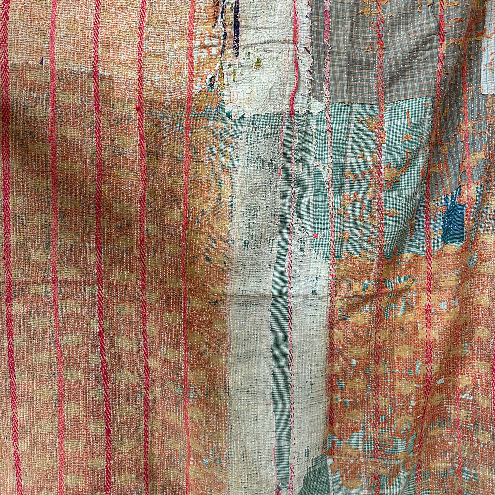 vintage-kantha-quilt-throw-quilt-peach-pink-stitching