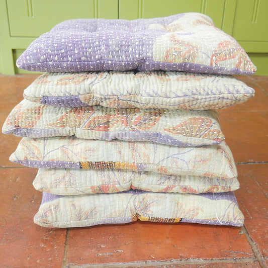 constance-and-denny-vintage-kantha-seat-pads-lilac-leaves-stack