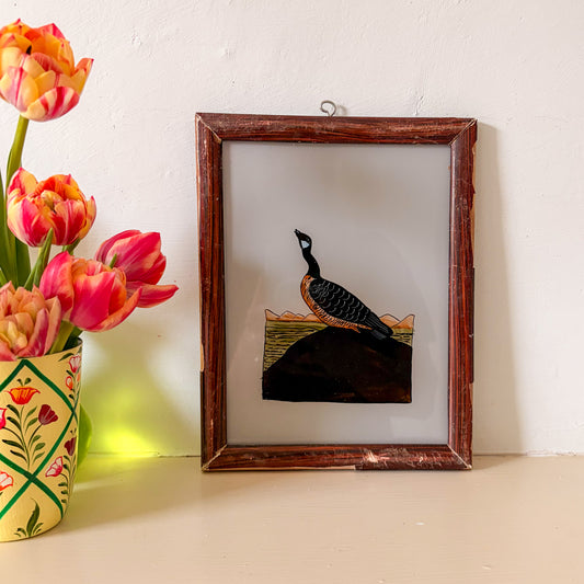 bird indian glass painting