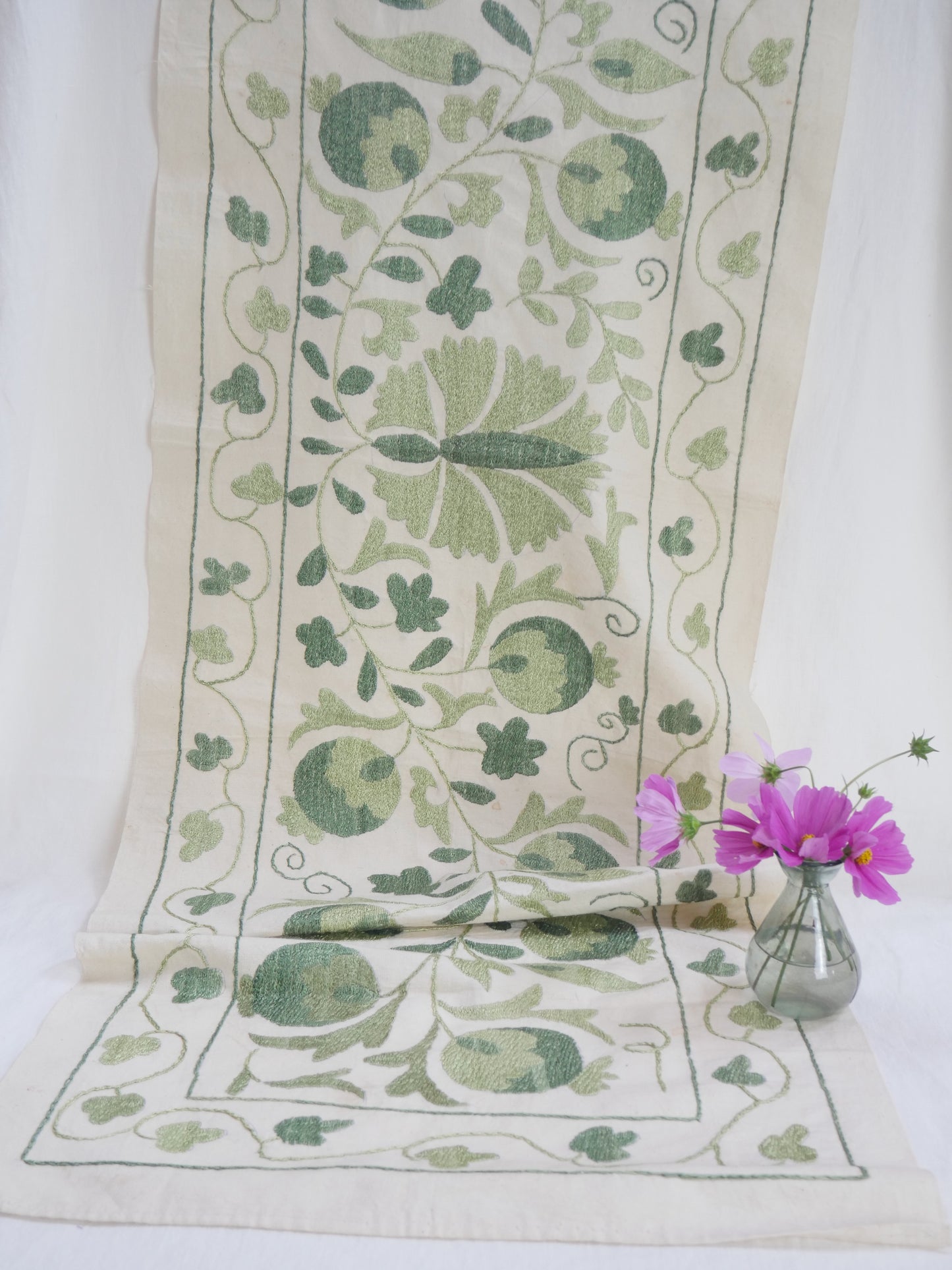 pale green suzani runer 