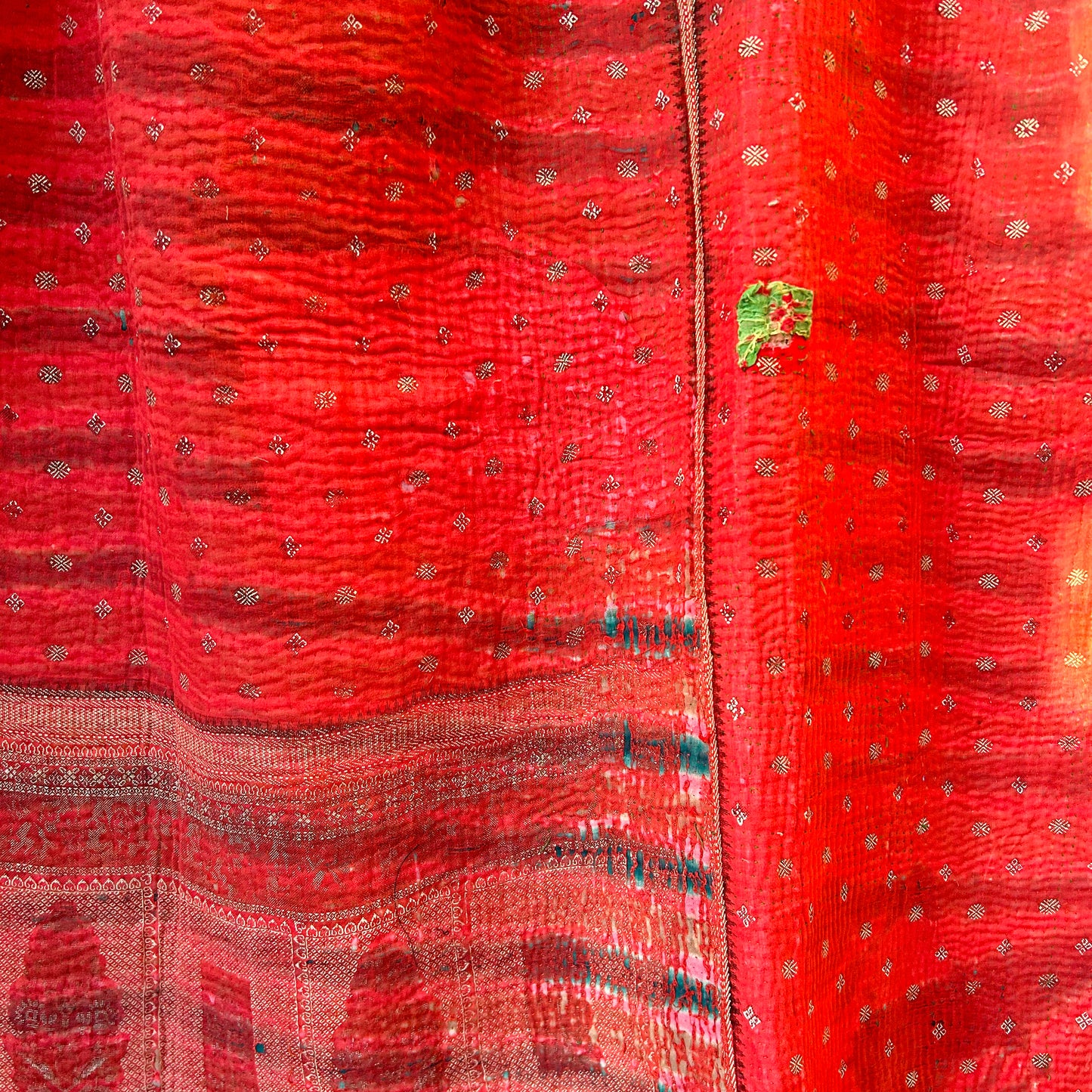 Vintage kantha blanket throw