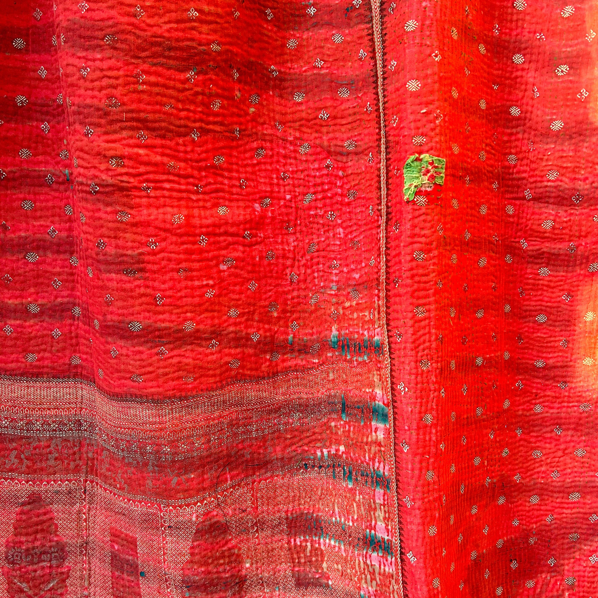 Vintage kantha blanket throw