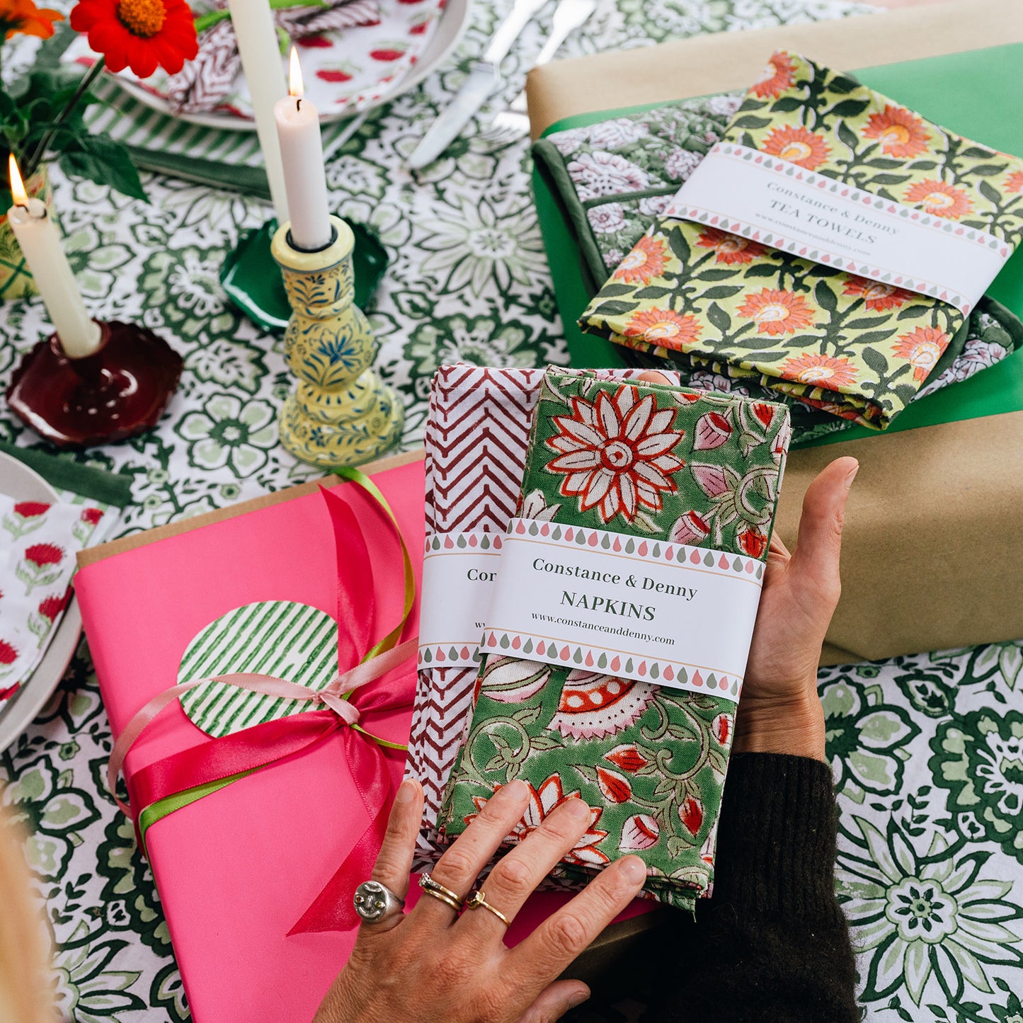 NEW GARDEN FLORAL set of 4 cotton napkins