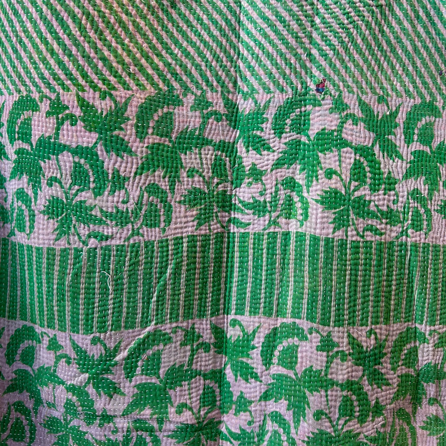 kantha vintage green detail