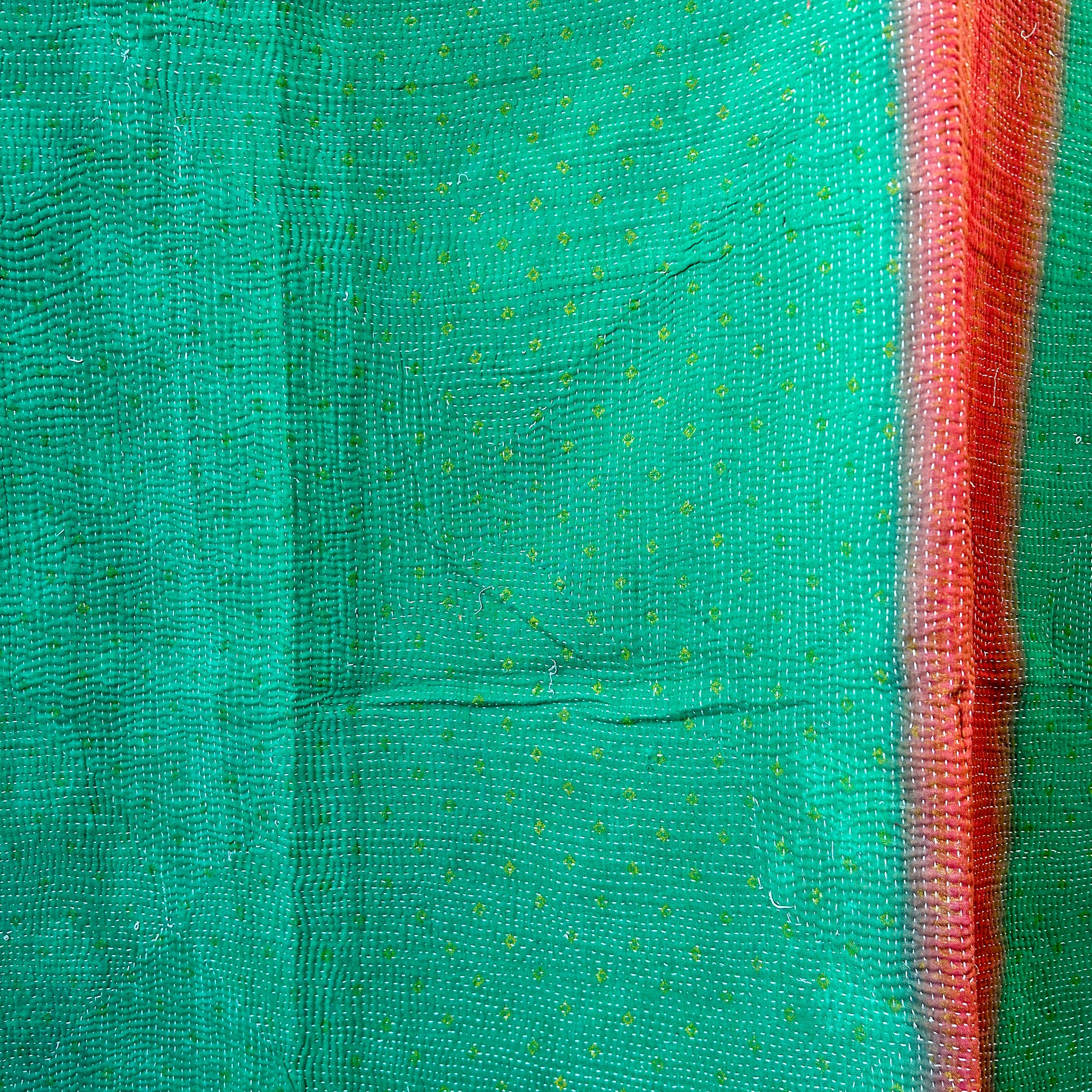 vintage kantha stitch detail 